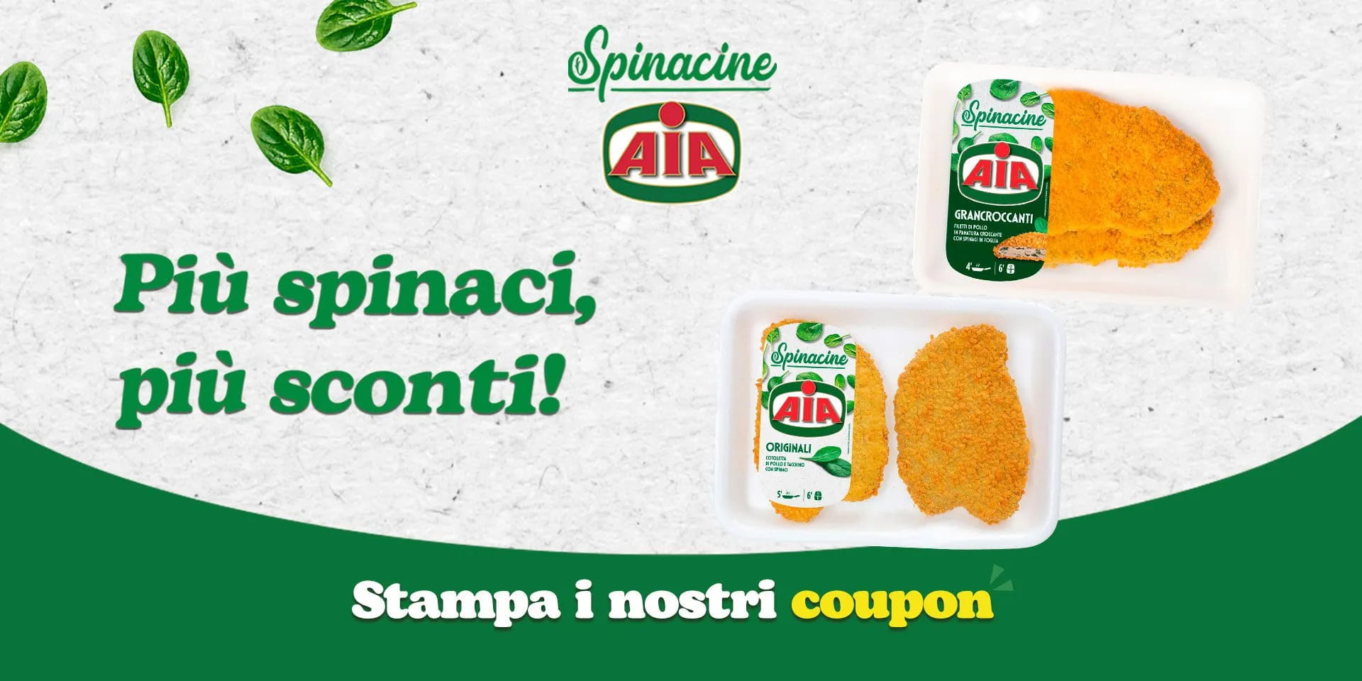 Più spinaci, più sconti con i coupon Spinacine AIA