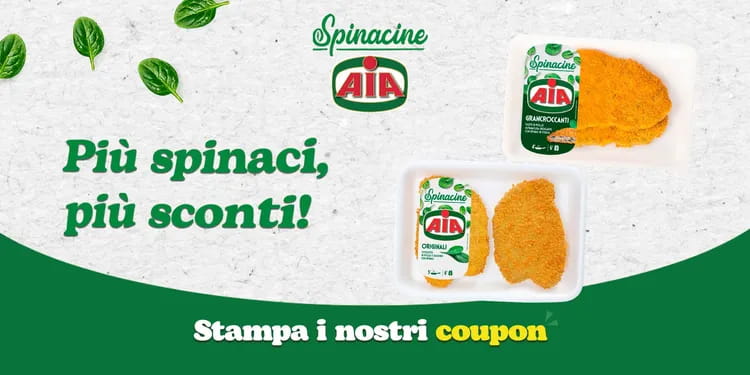Più spinaci, più sconti con i coupon Spinacine AIA
